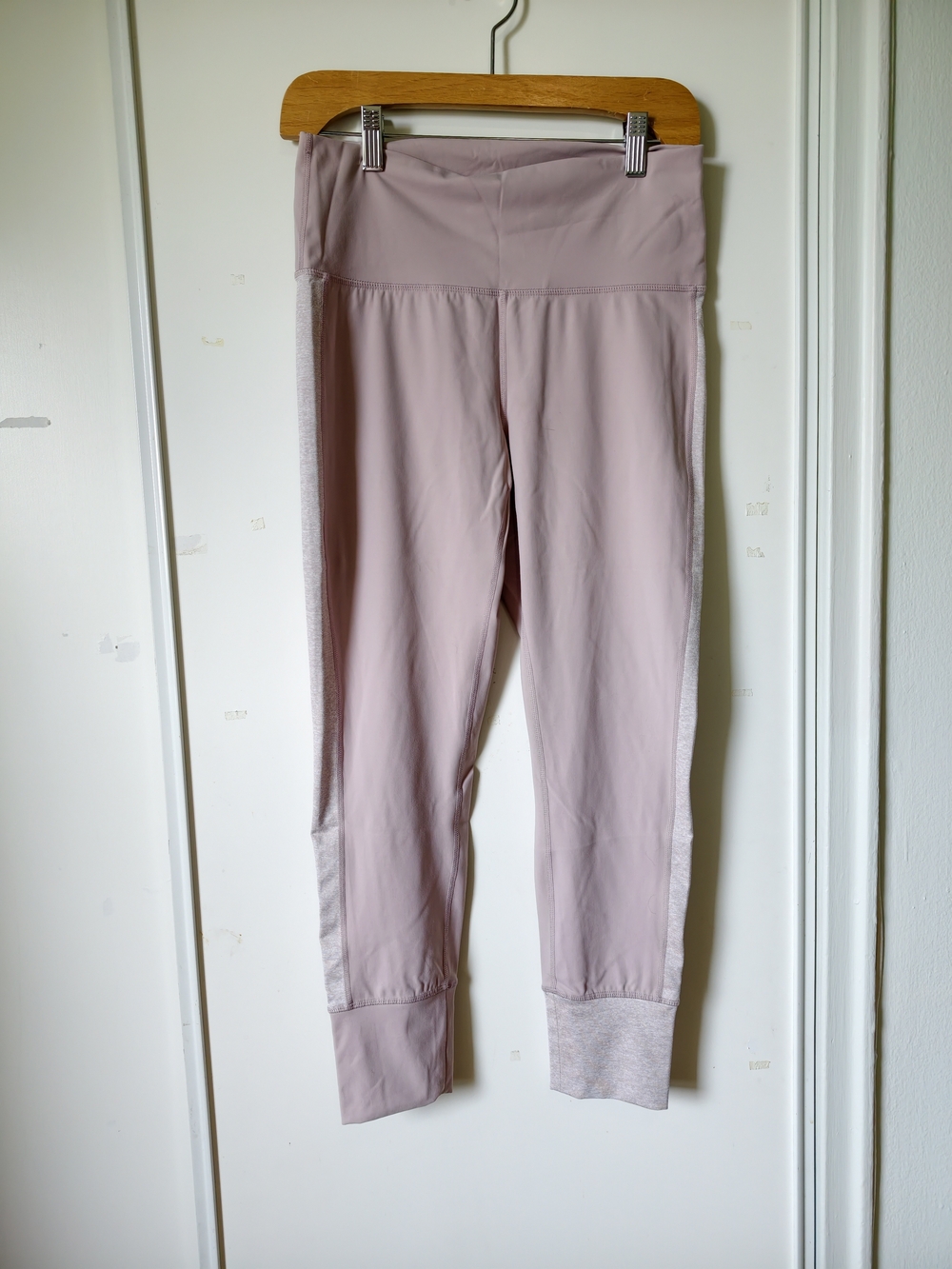 Vuori Blush Pink Track Joggers with Heathered Side Panels